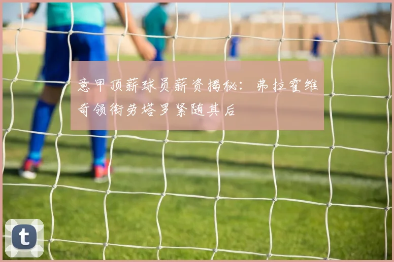 意甲顶薪球员薪资揭秘：弗拉霍维奇领衔劳塔罗紧随其后